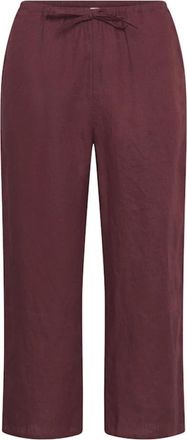 Part Two Linnen Cropped Broek - Dames - Vrijetijds broeken - Rood - 2XL - Linnen - Broeken