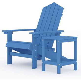 vidaXL Silla De Jard&iacute;n Adirondack Con Mesa De Hdpe Cyan