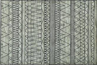 Beliani Beliani - Alfombra Negra Y Gris De Poli&eacute;ster 140 X 230 Cm Pelo Corto Patr&oacute;n Geom&eacute;trico Keban