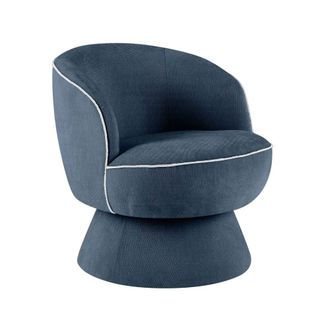Oviala Sill&oacute;n giratorio en tejido azul oscuro
