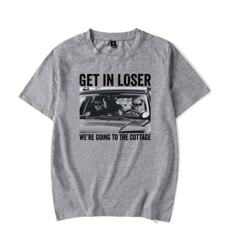Generic Heated Rivalry T-Shirt Get in Loser Were Going to The Cottage Crewneck Short Sleeve Casual Fashion Tee (Grey,L)