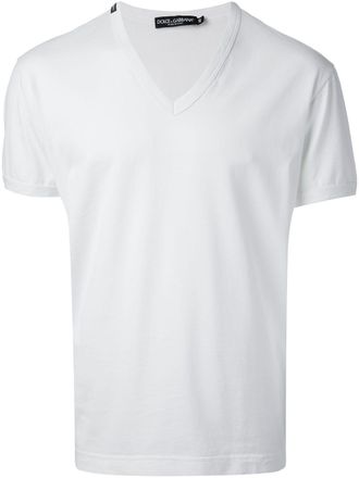 Dolce & Gabbana classic v-neck T-shirt - men - Cotton - 58 - White