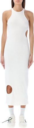 Off-white White Halter Neck Midi Dress