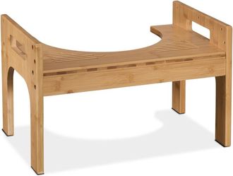 Relaxdays Toilet Stool Bamboo, hwd: 28.5 x 45.5 x 28.5 cm, as Stand Step and for Healthy Squating Position, Natural - Relaxdays