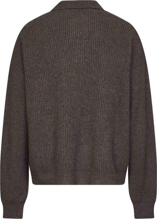 Uma Wang Mens Ribbed Polo Shirt Brown Viscose Knitwear Sweater