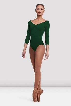 Bloch Ladies Dana 3/4 Sleeve Leotard, Evergreen