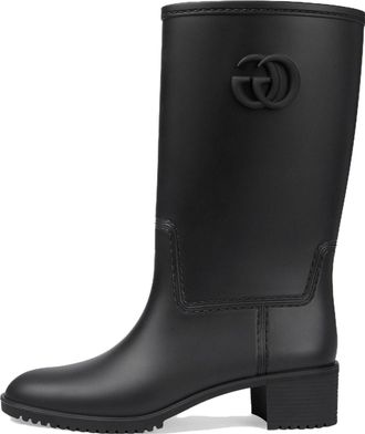 Gucci (WMNS) Gucci Double G Rain Boot Black Rubber 762700-J8710-1000