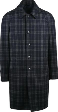 Luigi Bianchi Mantova Cappotto - Heren - Mantel - Blauw - S - Wol - Jassen