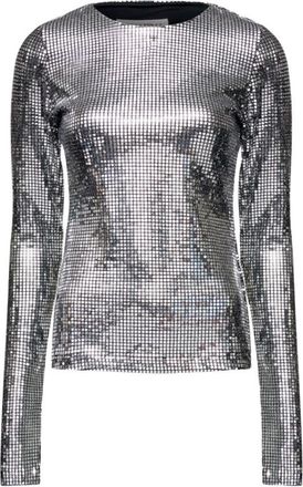Maison Margiela Grid Pattern Long Sleeve Crew Neck - Dames - Longsleeves - Grijs - XS - Tops