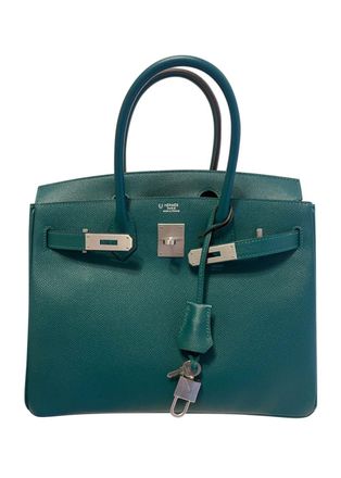 Herm&egrave;s HSS Birkin 30 in Malachite and Anenmone Epsom Leather with Brushed Palladium Hardware Size M