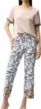Joseph Ribkoff Millennium Abstract Print Wide Leg Pull-On Pants In Vanilla/multi