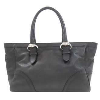 Gucci Horsebit Black Leather Tote Bag (Pre-Owned)