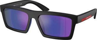 Prada Zonnebrillen Linea Rossa - Heren - Zonnebrillen - Zwart - 55 MM - Accessoires