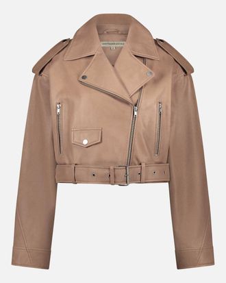 Amsterdam Heritage Marlin Leather Jacket In Camel