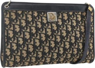 Dior Pre-owned Cross Body Bags, female, Multicolor, Size: ONE SIZE Pre-owned Vintage Trotter Canvas Shoulder Bag