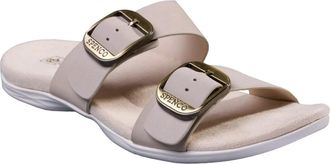Spenco Womens Spenco Vista Sandals Gray Morn Leather Open Toe Slide HAWK1085