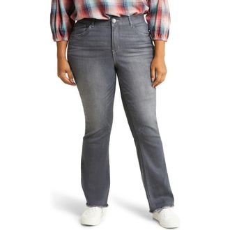 Wit & Wisdom AbSolution Raw Hem Straight Leg Jeans in Grey at Nordstrom, Size 24W