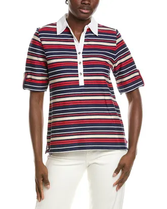 Jones New York Elbow Roll Cuff Polo Shirt