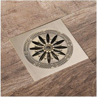 OEM Desag&uuml;e De Ducha De Lat&oacute;n, Desag&uuml;e De Suelo Cuadrado, Rejilla De Ducha Antiolor Para Ba&ntilde;o, Gran Di&aacute;metro 10 X 10 Cm, Accesorios De Ba&ntilde;o