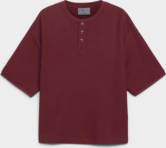 Djab Mens Solid waffle Henley Shirt T-shirt