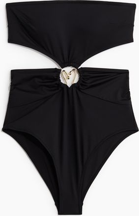 H&M Bandeau-Badeanzug mit wattierten Cups - Schwarz