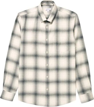 Sunspel Camicia a quadri in flanella di cotone spazzolato - - Shirts - Uomo - Beige - L