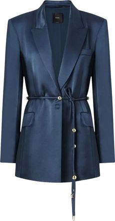 Pinko Carillon Giacca Blazer - Dames - Blazers - Blauw - L - Leer - Jassen