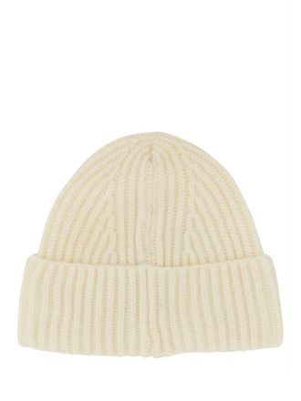 Baracuta BRACC0118_UF0509817 Logo-Patch Virgin Wool Beanie - White