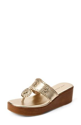 Jack Rogers Jacks High Wedge Sandal in Platinum at Nordstrom, Size 8.5