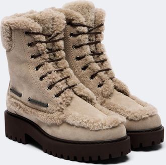 Brunello Cucinelli Monili shearing-lined suede lace-up boots