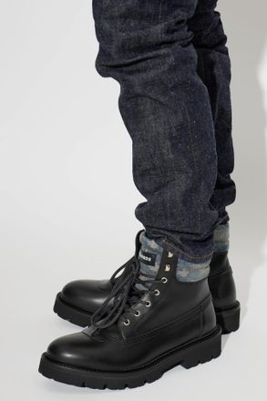 Dsquared2 D2 Monogram Leather Shoes, Mens, Black