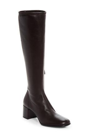 Prada Stretch Leather Knee High Boot in Moro at Nordstrom, Size 38.5