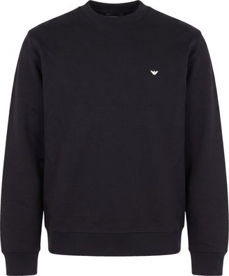 Emporio Armani Cotton-Blend Raised Embroidery Crewneck Sweatshirt