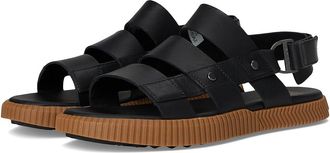 Sorel Ona Avetm Slingback Flat Sandals Womens Sandals Black/Gum : 10.5 B - Medium, Leather