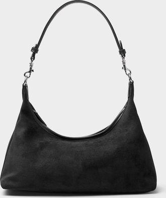 Simons Womens Velvety faux-suede shoulder bag
