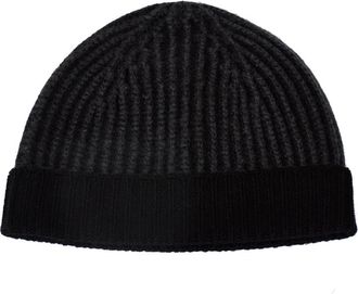 04651/ Beanie met omslag - Heren - Accessoires - Zwart - Maat: ONE Size
