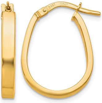 Diamond2Deal 14K Yellow Gold U-Shape Hoop Earrings