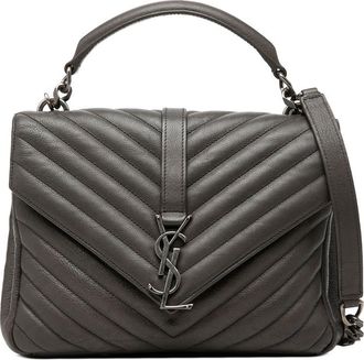 Saint Laurent Pre-owned Saint Laurent Medium Chevron Sheepskin Monogram College Satchel Ladies AA79DTGYFYG5MAVO