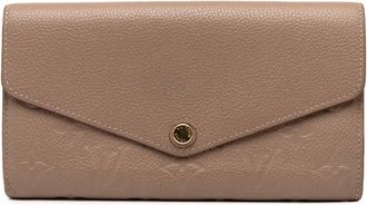 Louis Vuitton Grayish Leather Long Wallet (Bi-Fold) (Pre-Owned)