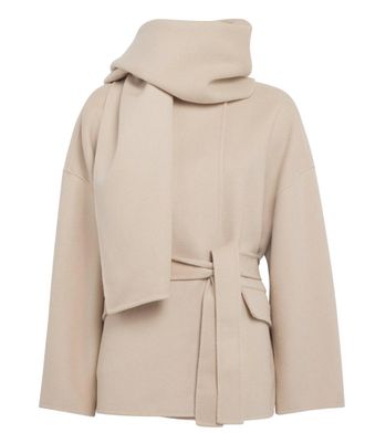 Maje Wool-blend Double-faced Jacket In Neutral Size S