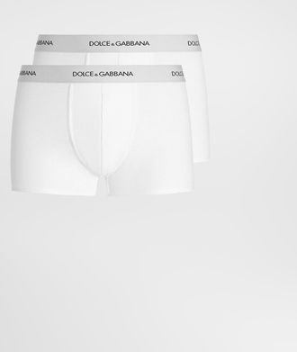Dolce & Gabbana Cotton Jersey Regular-fit Boxers In A Pack Of Two - Man Underwear And Loungewear White Cotton 3