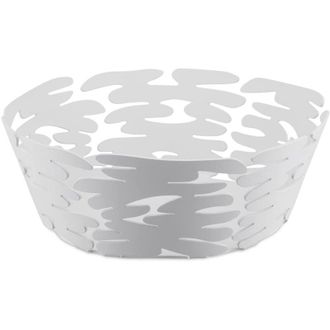 Alessi Barket cesto redondo acero y resina blanco 21cm
