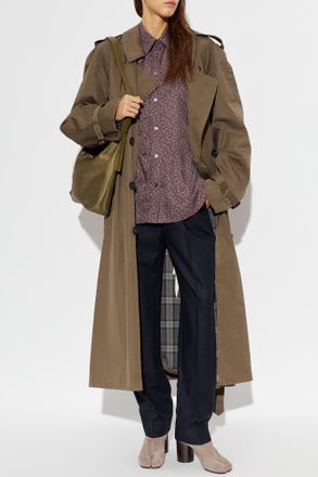 Maison Margiela Trench Coat With Belt, Womens, Green