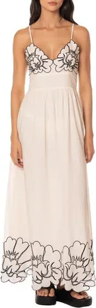 Maaji Pendiente Isis Cotton Cover-Up Maxi Dress in White at Nordstrom, Size Medium