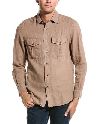 Brunello Cucinelli Easy Fit Linen-Blend Shirt