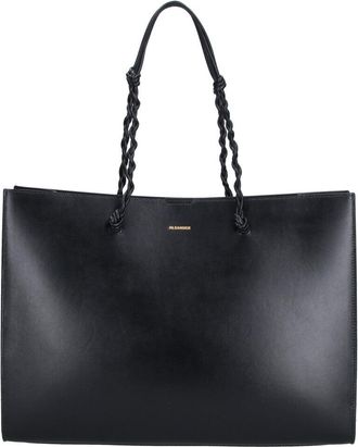 Jil Sander Black Tangle Leather Tote Bag
