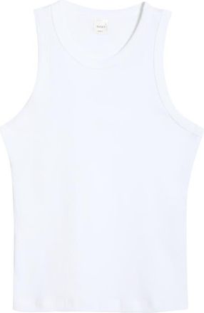 Leset Nando High Neck Cotton Tank in White at Nordstrom, Size X-Small