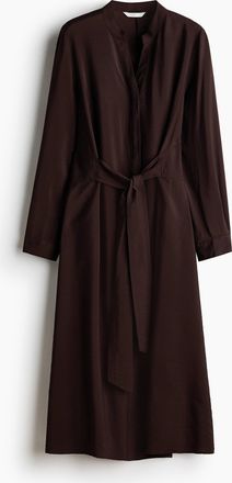 H&M Kleid mit Bindeg&uuml;rtel - Brown