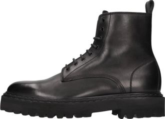 Officine Creative Pistols 002 Veterlaars - Heren - Veterlaarzen - Zwart - 41 1/2 EU - Leer - Schoenen