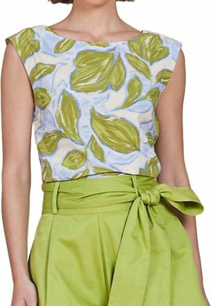 OAT New Yor Bubble Top In Zest Leaves